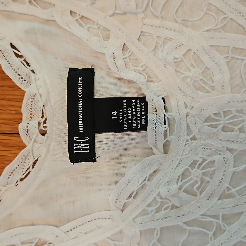 NWT INC Lace Dress (Bright White) - Picture 2 of 10